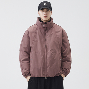 美式复古立领短款90鸭绒羽绒服男2025冬季加厚保暖宽松工装外套潮