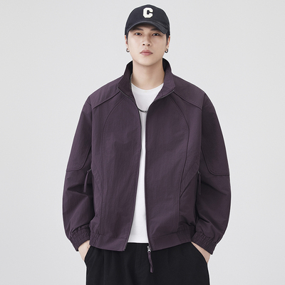 秋季户外防风立领冲锋衣外套男