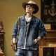 夹克 宽松潮牌百搭休闲工装 美式 复古怀旧水洗牛仔外套男2025春秋季