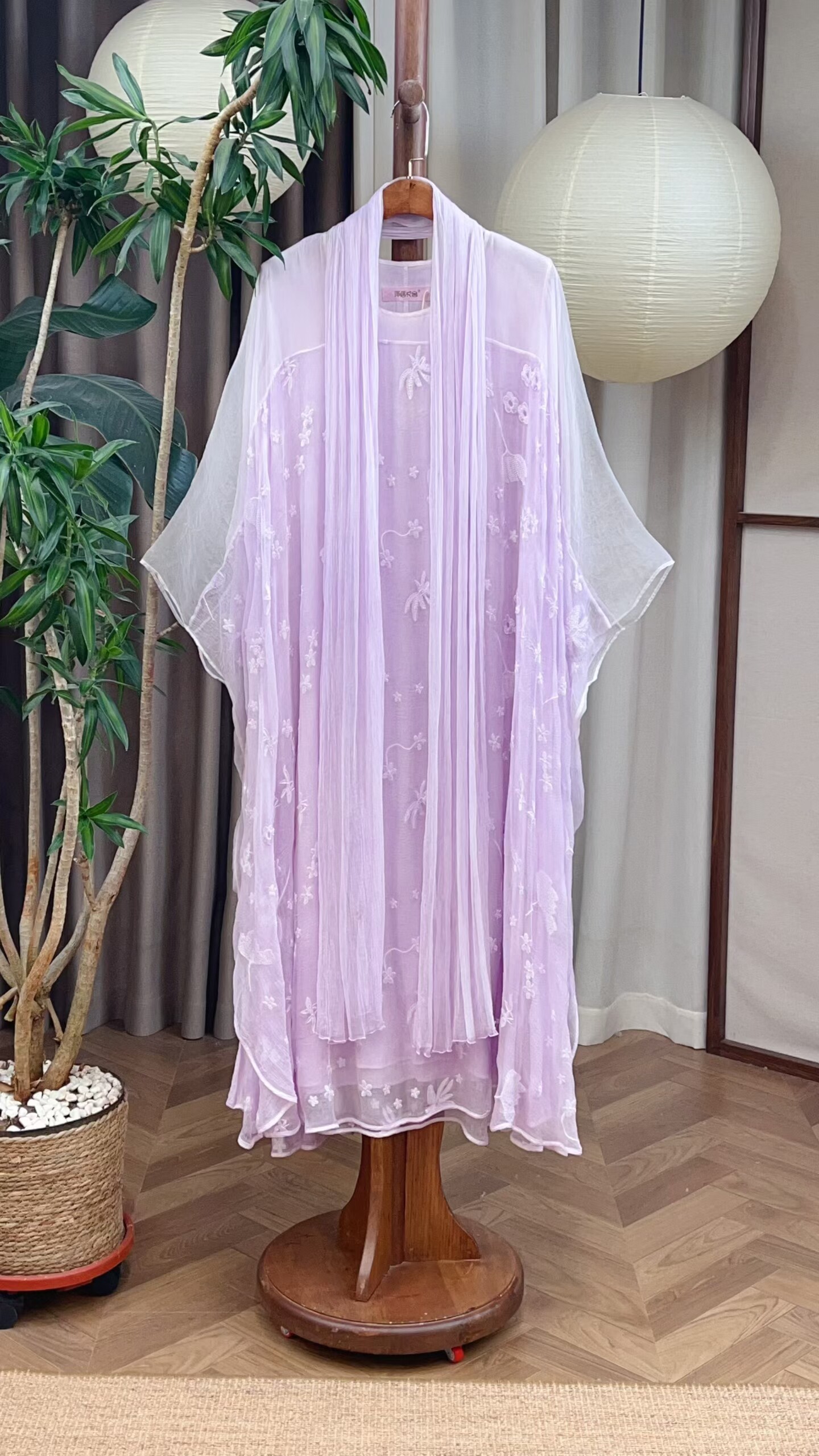 原创设计师桑蚕丝连衣裙疗愈新中式国风女装修禅服