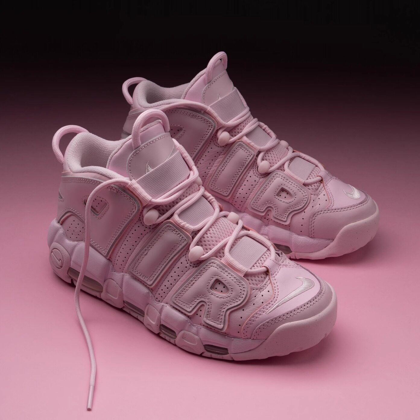 耐克nike air more uptempo 粉色 皮蓬 女款复古篮球鞋dv1137 600