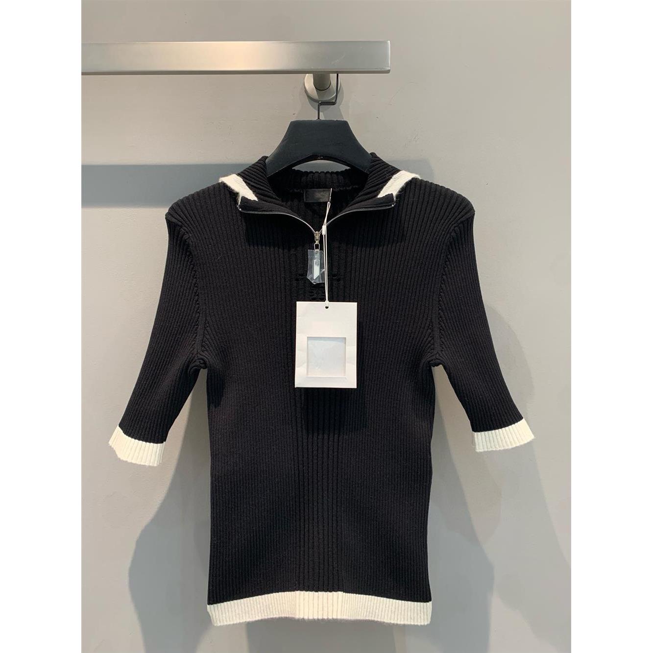 2025早春新款软糯简约百搭连帽钩花中袖针织上衣女现货在仓