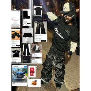 香港正品Anonymous Club风格YVL黑色反光宽松短袖beenslackin同款