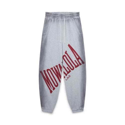 香港正品Mowalola Stamp Joggers秀款染色Baggy灰色休闲卫裤男女