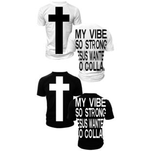 香港正品Opium PLAYSONGS十字架印花标语Logo修身短袖T恤tee男女