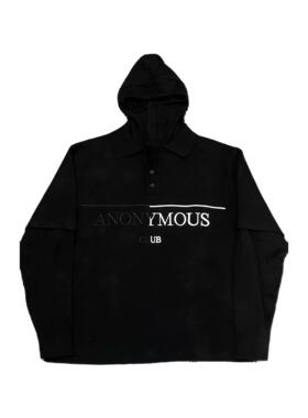 香港正品Anonymous Club刺绣Polo领假两件卫衣连帽衫Playboicarti
