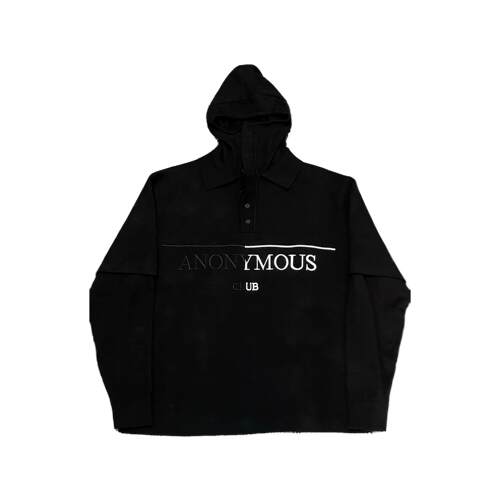 香港正品Anonymous Club刺绣Polo领假两件卫衣连帽衫Playboicarti