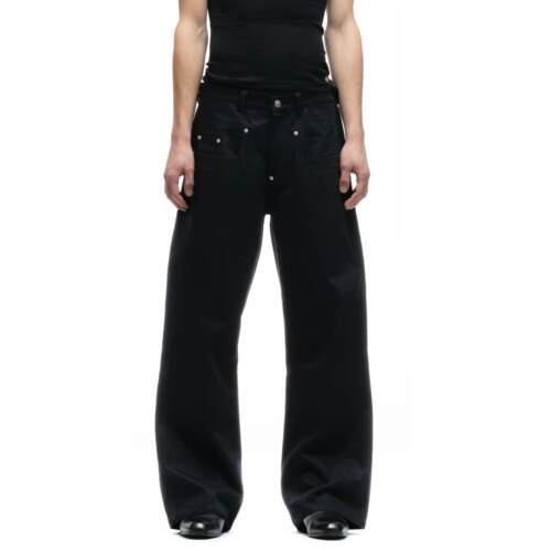 香港No faith studios口袋钉扣微喇LAYERED BOOTCUT PANTS牛仔裤