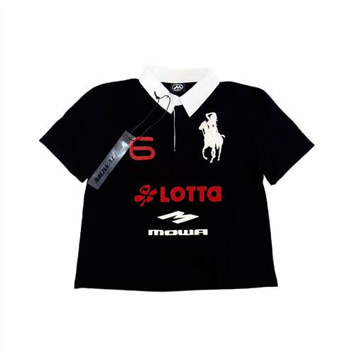 香港正品Mowalola ATL Opium YVL天使战马刺绣修身Polo衫短袖T恤t