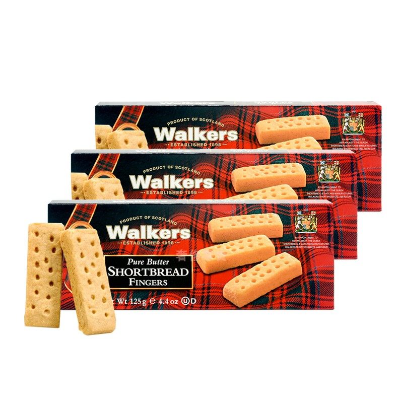 3英国进口Walkers黄油酥饼干150g*3盒原装早餐早茶下午茶休闲零食