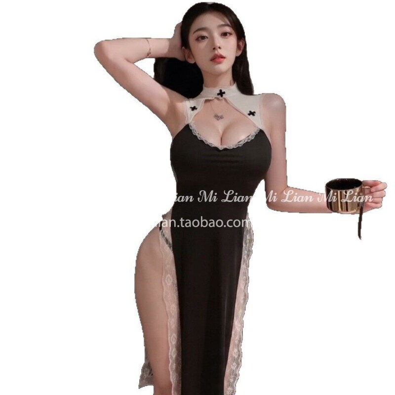 蜜恋：情调高级感内衣性趣服装角色扮演修女制服游戏装镂空裙套装
