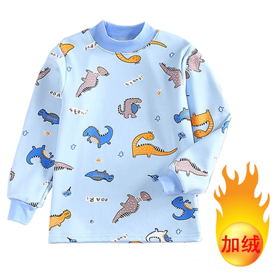 儿童加绒内衣男童女童加厚上衣冬