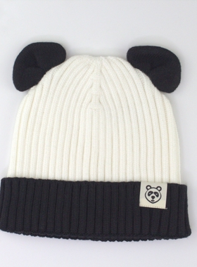 及伊儿童帽子秋冬女童套头帽韩版针织帽彩色毛线帽男宝宝保暖护耳