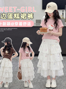 聚酯纤维棉无弹夏季女裤子儿童服装裤子8到12岁新款流行