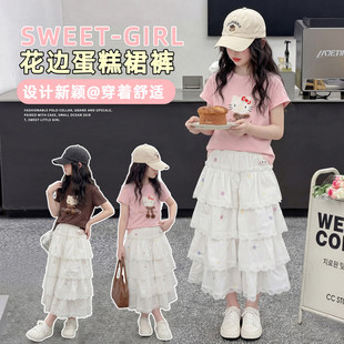 聚酯纤维棉无弹夏季女裤子儿童服装裤子8到12岁新款流行