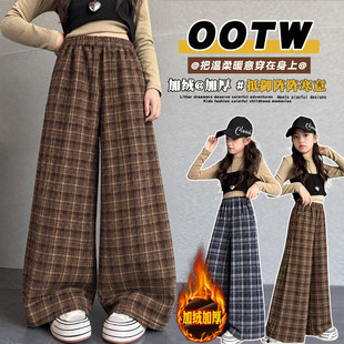 聚酯纤维无弹明线冬季女裤子