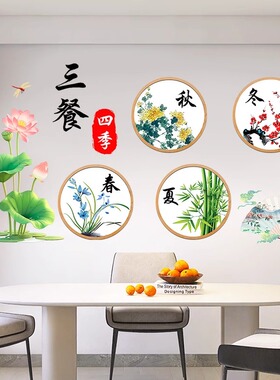 墙上遮丑贴纸山水客厅餐厅墙面自粘装饰餐桌创意电视背景布置墙贴