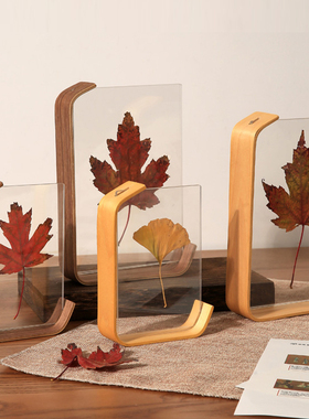 植物标本相框摆台亚克力画框装裱落叶树叶枫叶压花手绘diy展示框