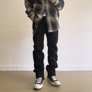 阿美咔叽 777黑靛蓝色中低腰锥形牛仔裤 Darori烫斗 16盎司双染IH