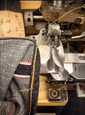 赤耳丹宁21oz/32oz牛仔裤锁链改裤脚