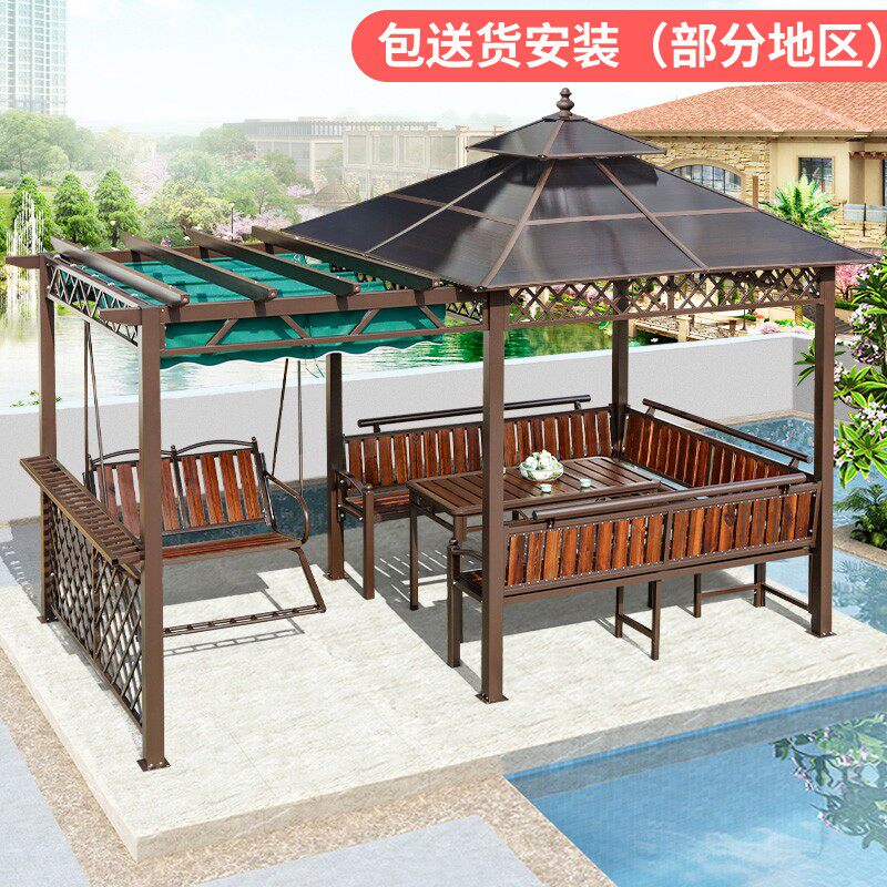 户外凉亭葡萄架防腐木实木室外露台露天阳台天台楼顶花园庭院亭子
