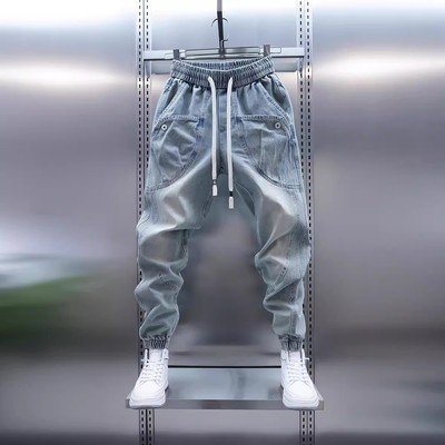 2025春秋季水洗牛仔裤男大口袋