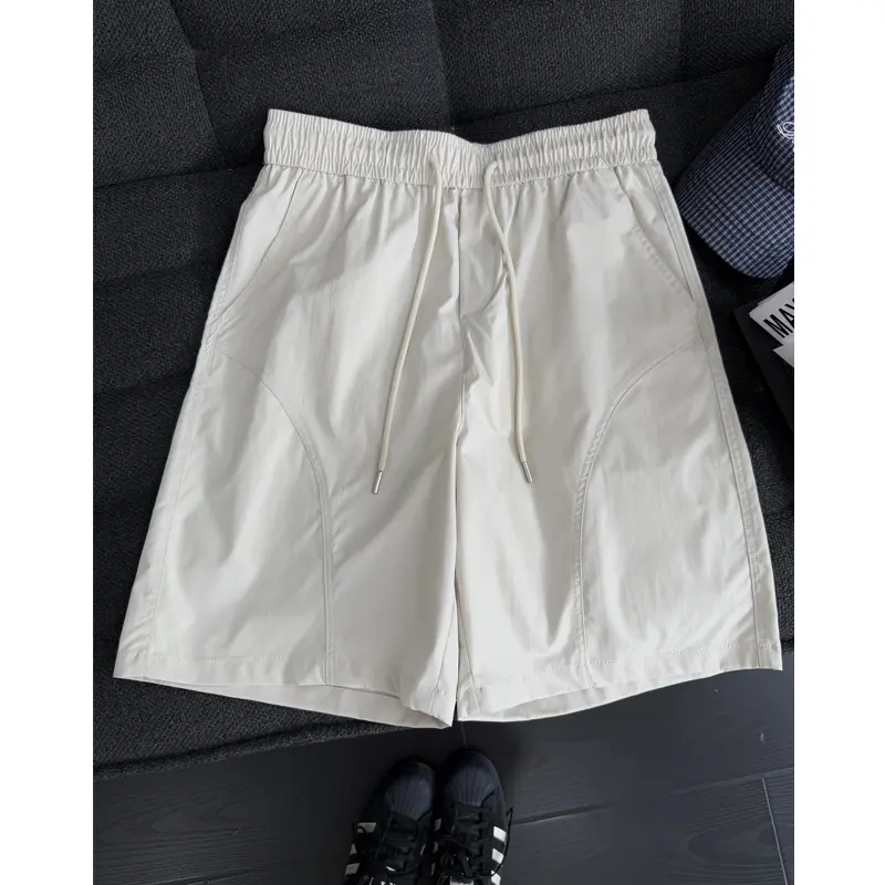 美式斜切工装短裤男夏季薄款拼接速干休闲裤篮球户外运动四分裤子