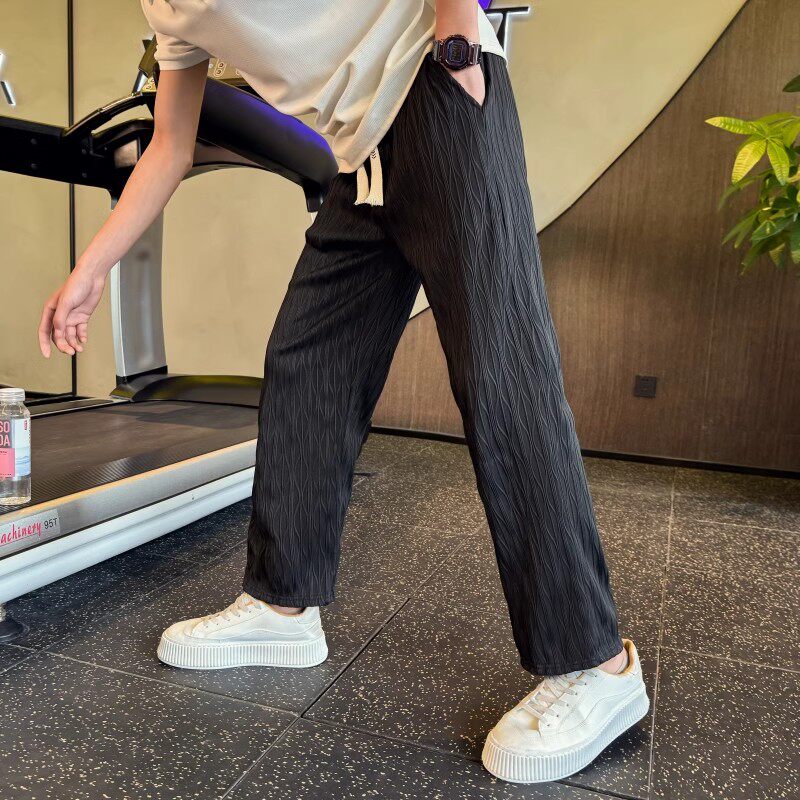 男款直筒裤高级感黑裤子长裤潮牌男裤2025新款春秋季宽松休闲裤帅