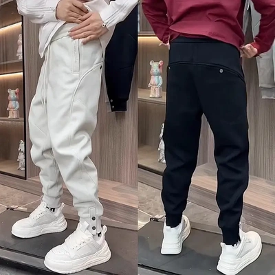 秋季中腰显瘦棉混纺布哈伦束脚