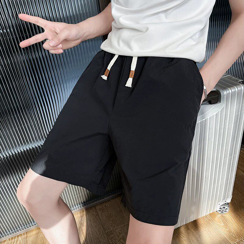 夏季男士黑色速干运动短裤