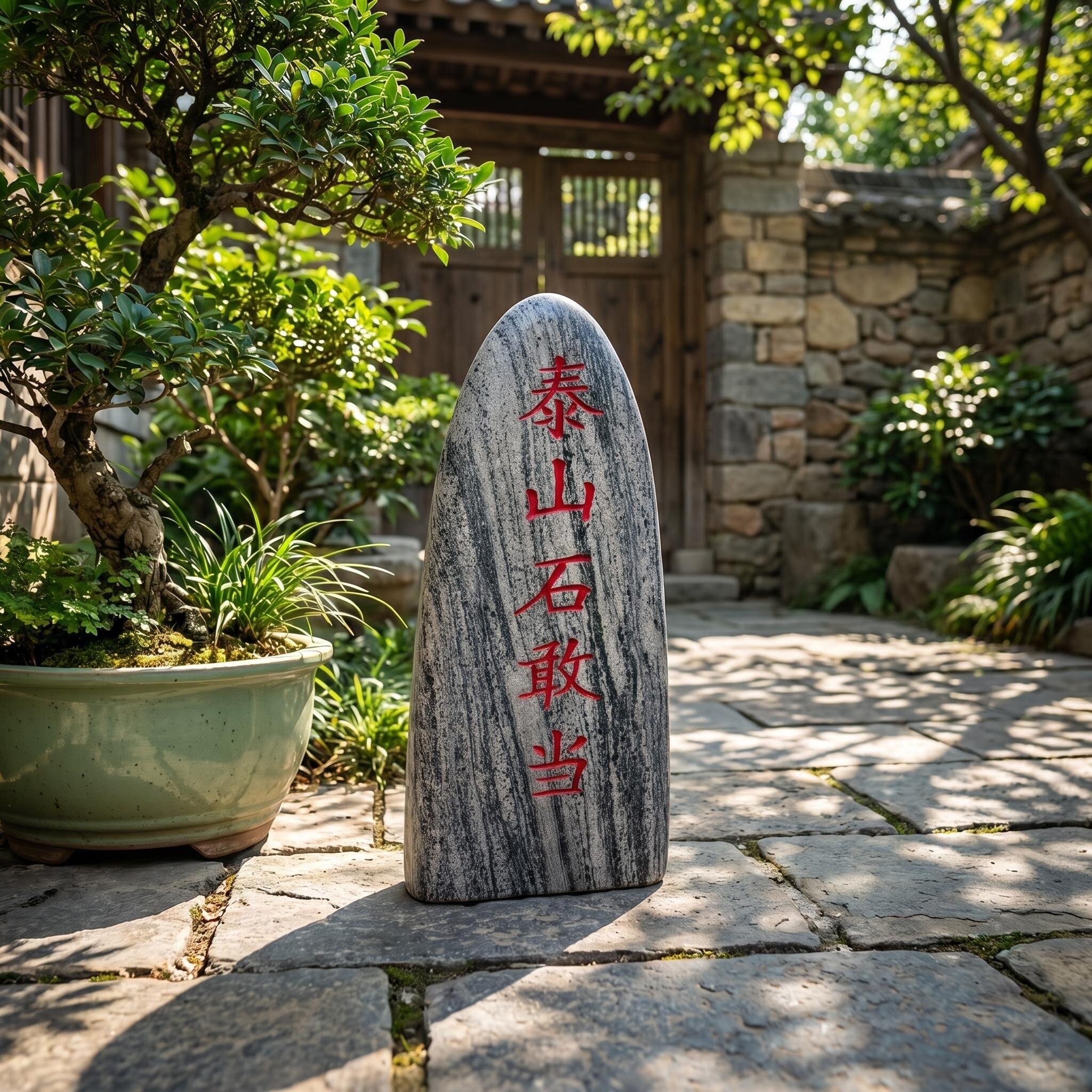 天然泰山石敢当镇宅室内外补缺角别墅庭院靠山石化路冲刻字摆件