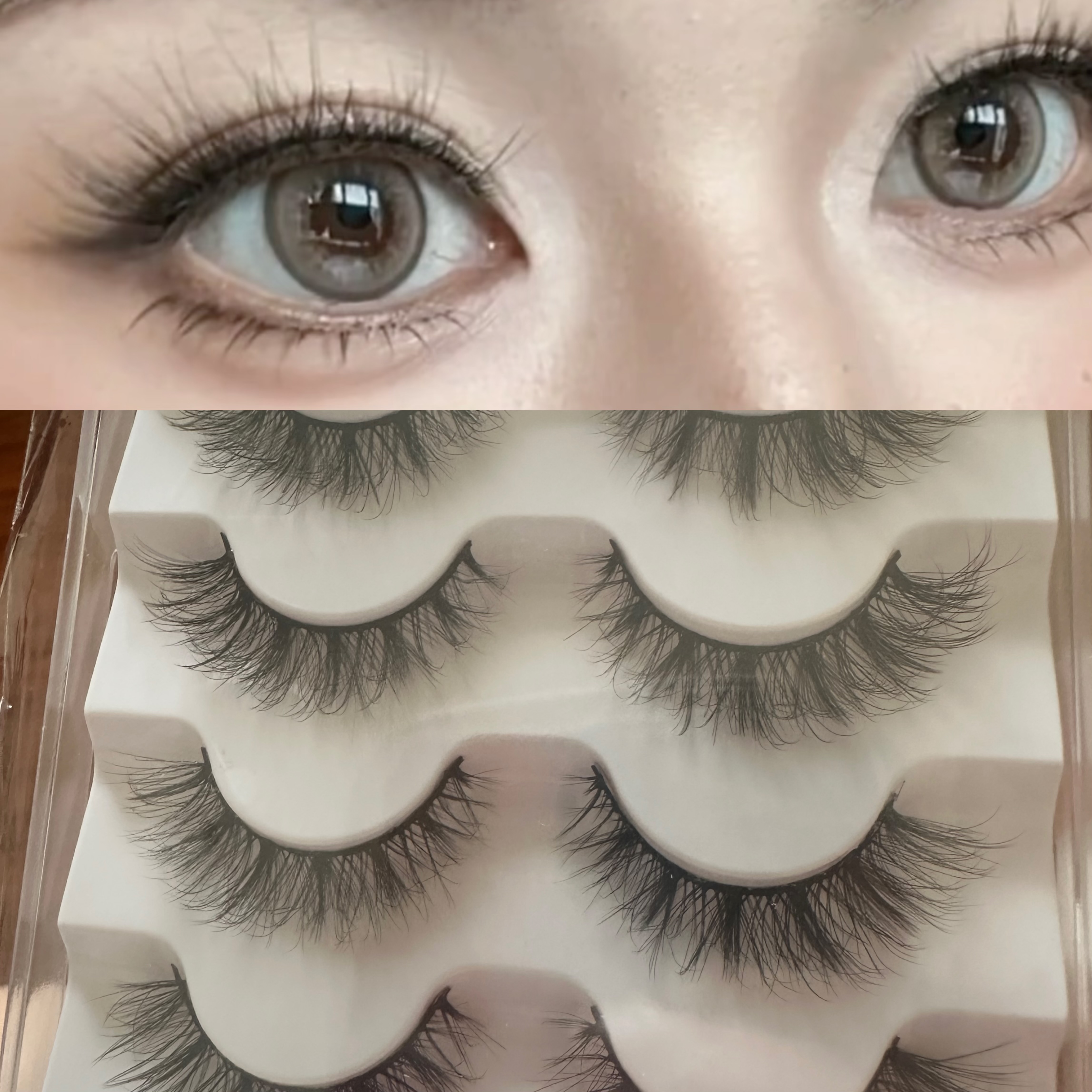 自然假睫毛3D立体多层卷翘簇簇COS仿真眼睫毛硬梗交叉浓密睫毛5对