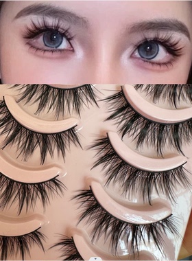 大恶魔浓密假睫毛硬梗交叉欧美芭比大眼尖尾夸张眼睫毛卷翘欧美款