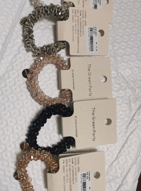 绿光派对the green party时尚水晶单扎发绳5色5条