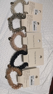 绿光派对the green party时尚水晶单扎发绳5色5条