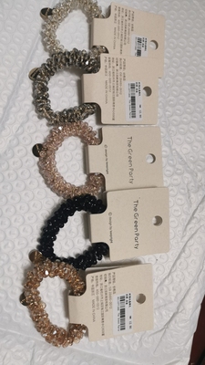 绿光派对the green party时尚水晶单扎发绳5色5条