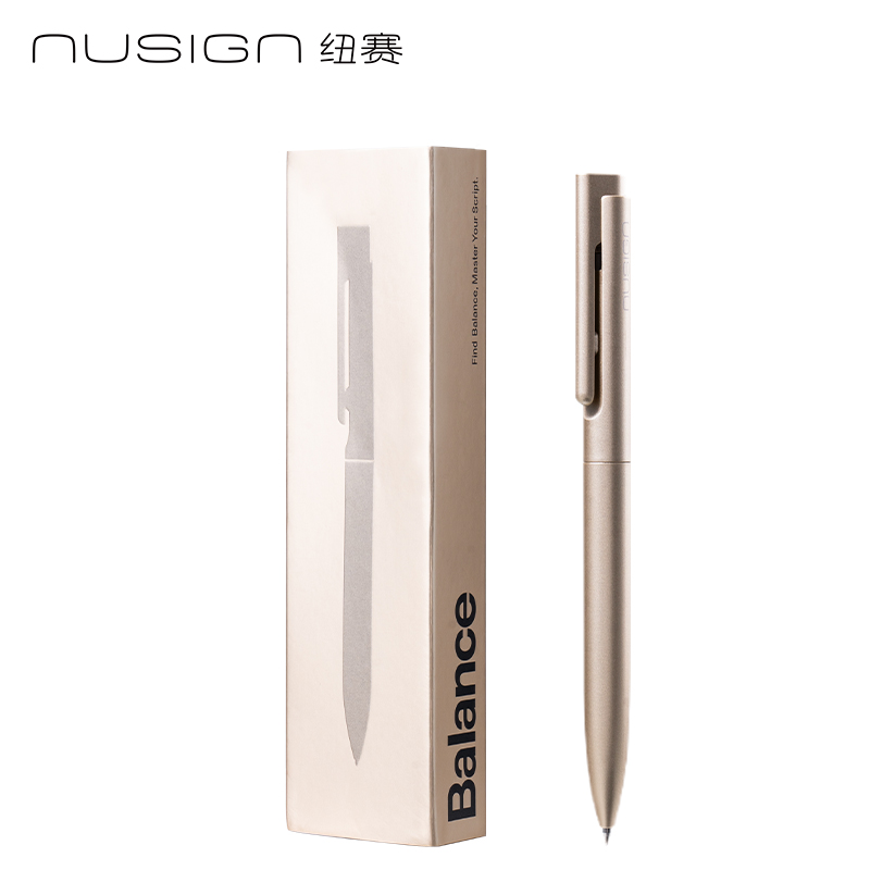 纽赛NS999ES速干按动中性笔0.5mm子弹头(金)(1支/盒)会议签字笔