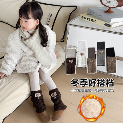 女童冬季加绒加厚九分打底裤