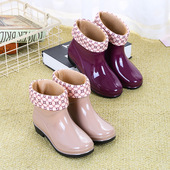 耐磨防水防滑水靴保暖水鞋 女士雨鞋 成人短筒加绒雨靴低筒厨房胶鞋