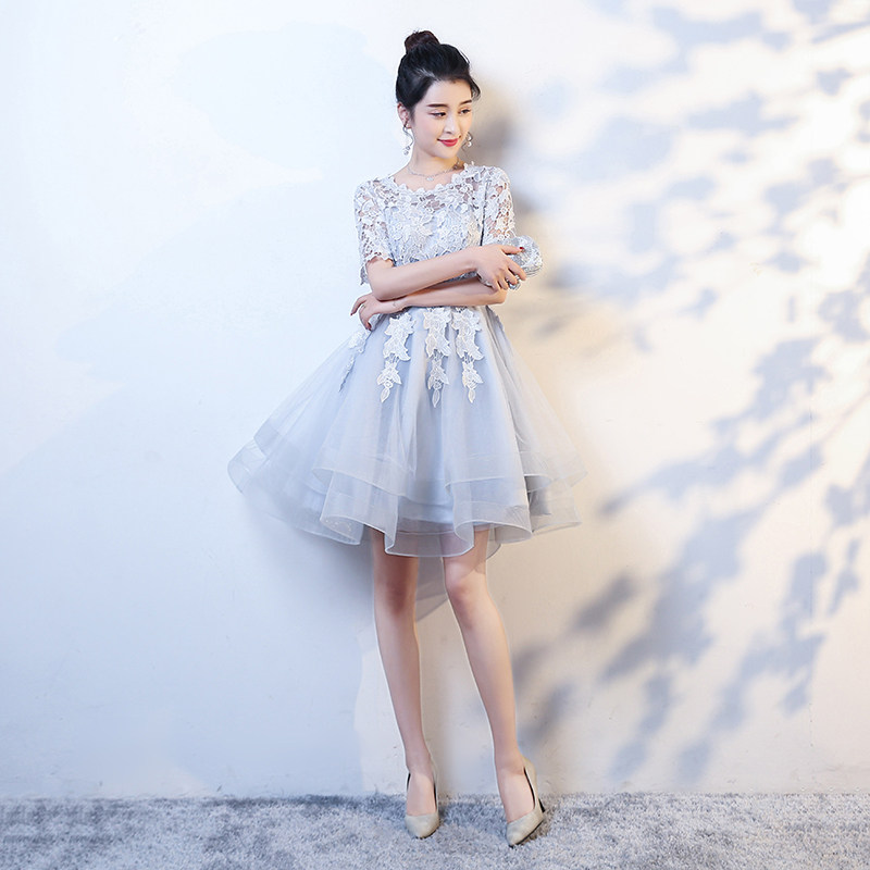 短款晚礼服朗诵钢琴表演出日常可穿气质毕业礼年会婚礼小晚礼服裙图片