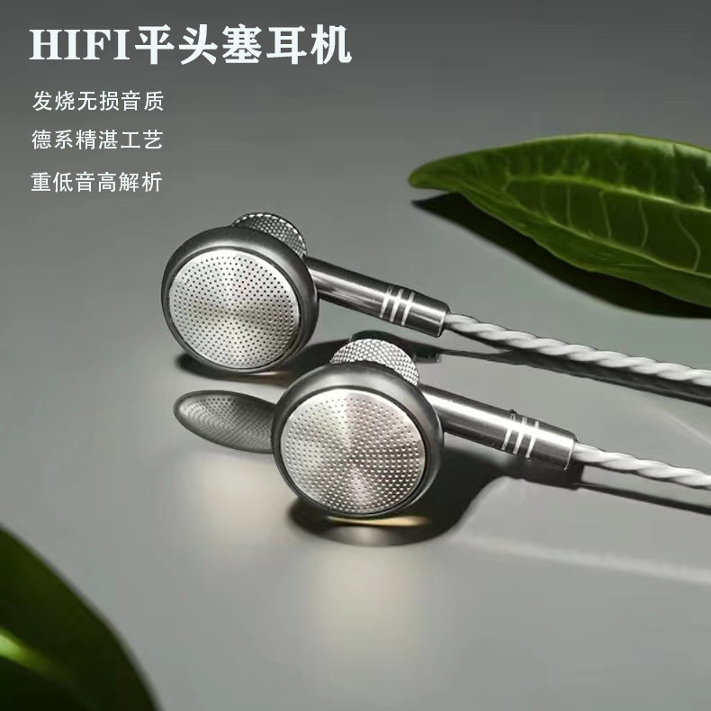 逐梦鸟平头塞耳机HIFI无损高音质有线type c扁头适用华为小米OPPO