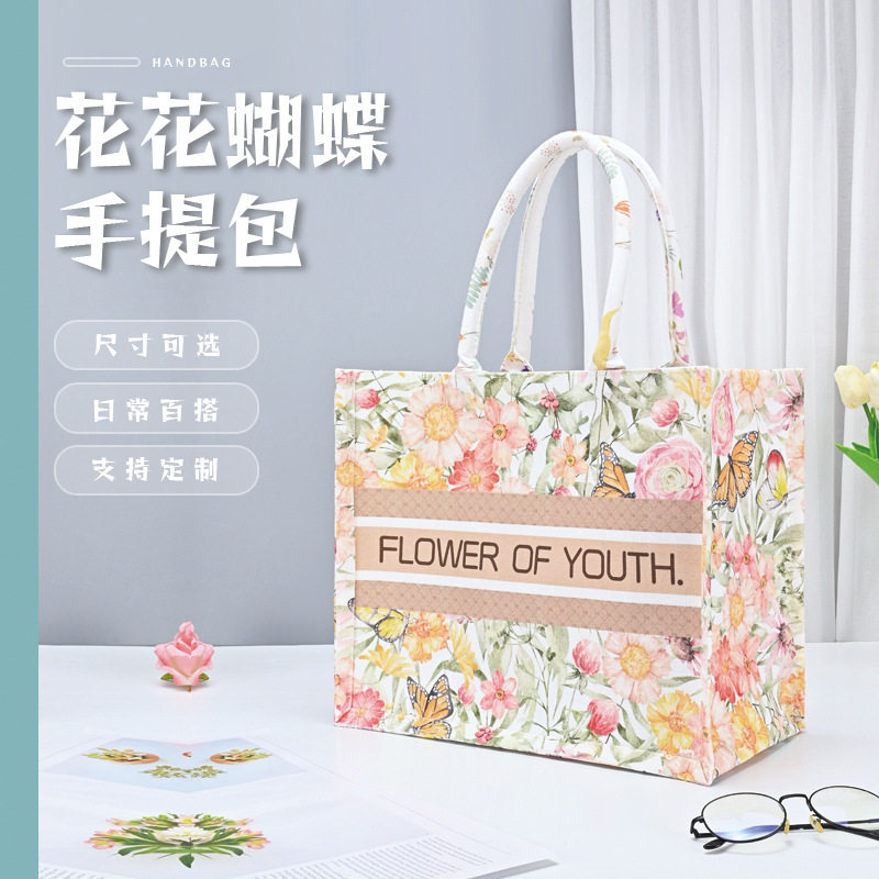 新款帆布袋定制logo礼品袋大容量女伴手礼手提托特包通勤时尚女包