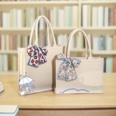 简约托特帆布包女大容量diy手绘涂鸦包包定制logo补习手提购物袋