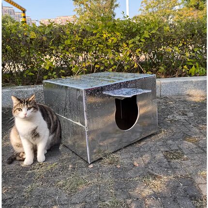 户外猫屋流浪猫窝猫粮防风防晒室外爱心投喂泡沫箱防水大号冬夏季