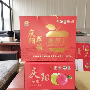 脆甜爽口甘肃庆阳高山红富士苹果礼盒精选当季礼品水果产地直供