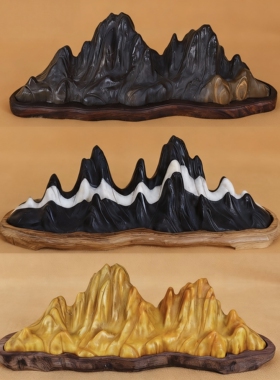 灵璧石假山峰靠山石摆件笔架山子天然原石雕刻奇石装饰摆件真石头