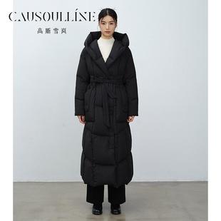 高斯雪岚【618超值反季】欧美范高级感连帽鹅绒羽绒服外套潮