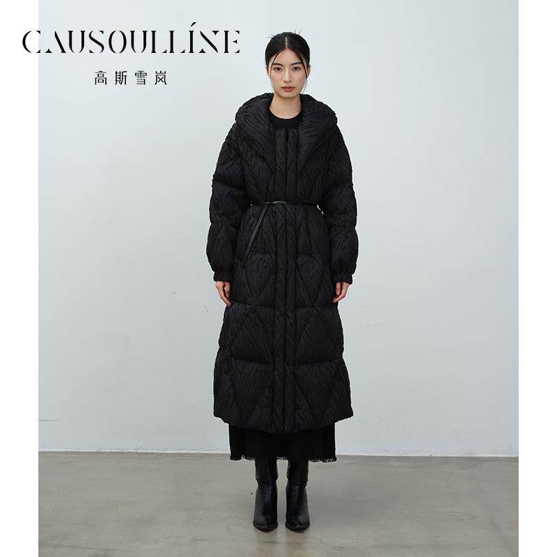 白鸭绒气质欧美范羽绒服高斯雪岚