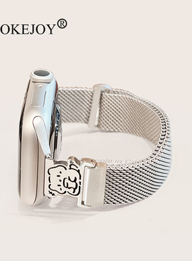 POOKEJOY适用苹果applewatch11小猫小狗尼斯表带s10可爱s9/s8通勤