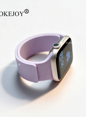 POOKEJOY适用苹果applewatch11亲肤一体磁吸硅胶表带s10常规版s9